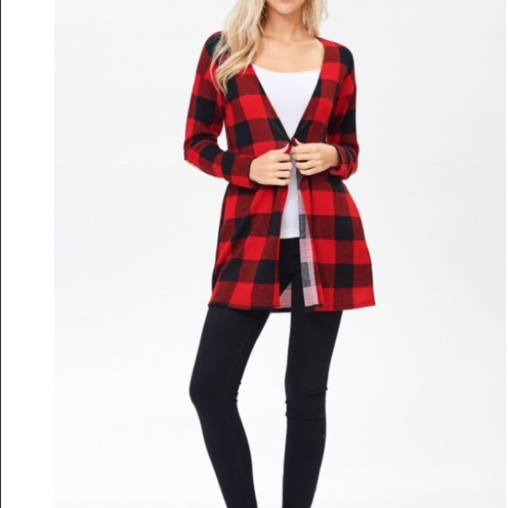 Buffalo Plaid Open Cardigan 🔥🔥SALE🔥🔥